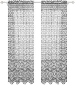 img 4 attached to Deconovo Printed Rhombic Pattern Curtains