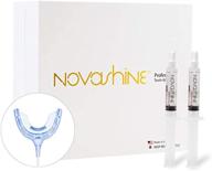 🦷 enhanced novashine teeth whitening kit: ultra-blue led light, high potency peroxide gel, smartphone compatibility, travel-friendly bag logo