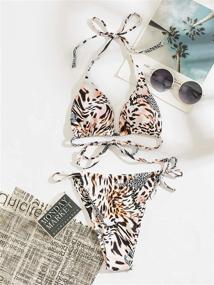 img 3 attached to 👙 Leopard Triangle Swimsuit: Stylish Women's Clothing and Gorgeous Swimwear Collection from Romwe