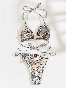 img 2 attached to 👙 Leopard Triangle Swimsuit: Stylish Women's Clothing and Gorgeous Swimwear Collection from Romwe