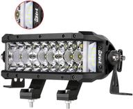 🚀 enhance your off-road adventures with dji 4x4 7.5 inch 102w led light bar - triple row side shooter cree led pods - spot flood combo beam - waterproof for trucks atv utv suv pickup boat logo