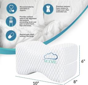 img 1 attached to 🔸 MODVEL Orthopedic Knee Pillow - Memory Foam Cushion for Hip, Sciatica, and Lower Back Pain Relief - Provides Support and Comfort (MV-104) - White