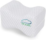 🔸 modvel orthopedic knee pillow - memory foam cushion for hip, sciatica, and lower back pain relief - provides support and comfort (mv-104) - white logo