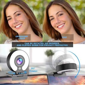 img 2 attached to 🎥 1080P FHD Streaming Webcam with Light Ring, Microphone for Desktop Computer, PC, Mac, Laptop, Macbook Pro – Gaming Webcams USB for Streaming Twitch, Xbox One, Webex, Zoom, Skype, Mixer, YouTube