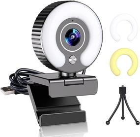 img 4 attached to 🎥 1080P FHD Streaming Webcam with Light Ring, Microphone for Desktop Computer, PC, Mac, Laptop, Macbook Pro – Gaming Webcams USB for Streaming Twitch, Xbox One, Webex, Zoom, Skype, Mixer, YouTube