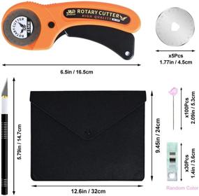 img 3 attached to 🧵 146-Piece Rotary Cutter Kit: 45mm Tool with 5 Extra Blades, Cutting Mat, Tape Measure, Carving Knife, Storage Bag, Sewing Clips - Ideal for Crafts, Clothing Making, Sewing, Needlework.