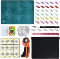 🧵 146-piece rotary cutter kit: 45mm tool with 5 extra blades, cutting mat, tape measure, carving knife, storage bag, sewing clips - ideal for crafts, clothing making, sewing, needlework. logo