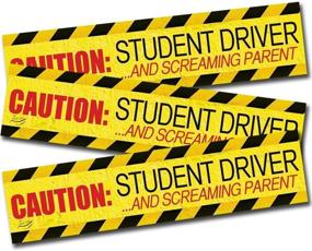 img 4 attached to 🚗 Zento Deals Funny Caution Student Driver and Screaming Parent Car Magnet - New Driver Magnet 12" X 3" (3 Pack)