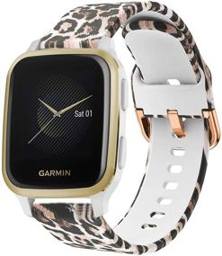 img 4 attached to 🌸 ViCRiOR Bands: Fadeless Pattern Printed Floral Replacement for Garmin Venu, Venu SQ Music - Soft Silicone, Quick Release Compatible