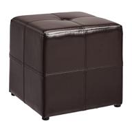 🛍️ shop the first hill fhw best faux leather small ottoman in espresso dark brown for versatile style and comfort logo