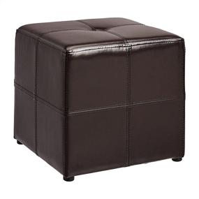 img 4 attached to 🛍️ Shop the FIRST HILL FHW Best Faux Leather Small Ottoman in Espresso Dark Brown for Versatile Style and Comfort