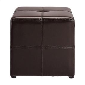 img 2 attached to 🛍️ Shop the FIRST HILL FHW Best Faux Leather Small Ottoman in Espresso Dark Brown for Versatile Style and Comfort