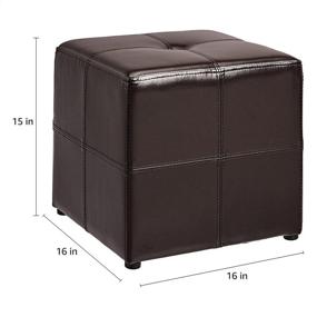 img 3 attached to 🛍️ Shop the FIRST HILL FHW Best Faux Leather Small Ottoman in Espresso Dark Brown for Versatile Style and Comfort