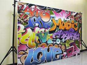 img 3 attached to 📸 Vibrant KonPon 7x5ft Silk Cloth Graffiti Photography Backdrops - Perfect Studio Background KP-039