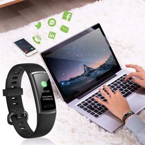 img 1 attached to 📱 Waterproof High-End Fitness Tracker HR, Smart Band Calorie Counter with Heart Rate and Sleep Monitor, Activity Trackers for Health, Step Counter and Pedometer Walking (Black)