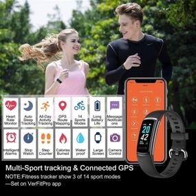 img 3 attached to 📱 Waterproof High-End Fitness Tracker HR, Smart Band Calorie Counter with Heart Rate and Sleep Monitor, Activity Trackers for Health, Step Counter and Pedometer Walking (Black)