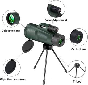 img 2 attached to 🔭 12X55 High Power HD Monocular Telescope with Smartphone Holder, Tripod & Waterproof Night Vision – Perfect for Hunting, Traveling, Wildlife & Bird Watching