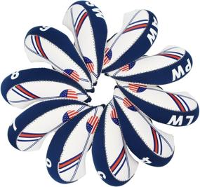 img 3 attached to 🏌️ Golf Irons Club Head Covers: Protect Your Wedge Irons with Neoprene Head Covers - White & Blue US Flag Design