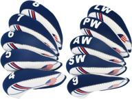 🏌️ golf irons club head covers: protect your wedge irons with neoprene head covers - white & blue us flag design logo