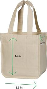 img 2 attached to 🛍️ Top-Rated Canvas Grocery Shopping Bags with Handles - Eco-friendly Reusable Cloth Tote Bags (Set of 3)