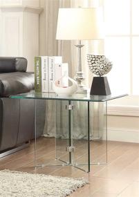 img 2 attached to 🔲 Homelegance Alouette 26-Inch Clear All Glass Square End Table