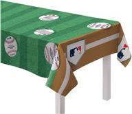 🎾 amscan rawlings baseball collection: green printed plastic table cover - party supplies, 54" x 102 logo