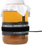 🍵 complete kombucha starter kit with heating mat: scoby, jar, ph test strips, and fermenting ingredients logo