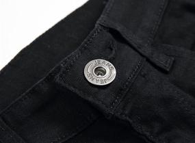 img 1 attached to Boys' Black Skinny Ripped Elastic Zipper Clothing: Stylish & Trendy Design