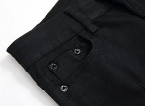 img 2 attached to Boys' Black Skinny Ripped Elastic Zipper Clothing: Stylish & Trendy Design