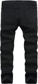 img 3 attached to Boys' Black Skinny Ripped Elastic Zipper Clothing: Stylish & Trendy Design