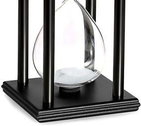 img 1 attached to ⏳ BOJIN 20 Minute Hourglass White Sand Timer with Wooden Black Stand - Office Kitchen Decor Home Sand Clock - 20MIN White Sand