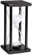 ⏳ bojin 20 minute hourglass white sand timer with wooden black stand - office kitchen decor home sand clock - 20min white sand logo