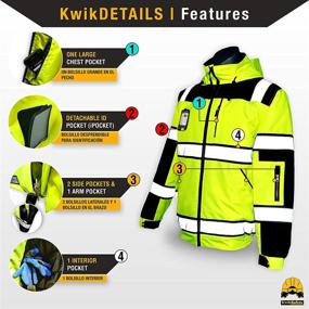 img 1 attached to 👷 Charlotte Visibility Detachable Construction Safety Vest by KwikSafety