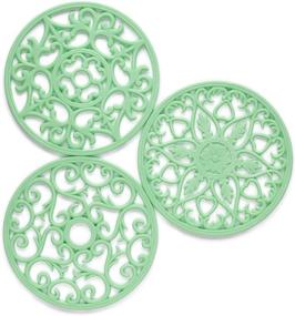 img 4 attached to 🔥 Decorative & Flexible Silicone Trivets for Optimal Heat Protection and Style