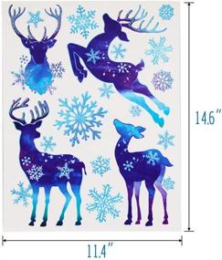 img 2 attached to 🎄 Lulu Home Christmas Decorations: 93 PCS Xmas Reindeer & Snowflake Window Stickers with Shimmering Glitter Powder for the Festive Season