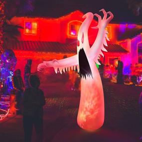 img 3 attached to 👻 Urvoix 12 FT Halloween Inflatables Ghost - Outdoor Christmas Decorations, Blow Up Ghost with LED Lights for Yard Garden Lawn Party Holiday Halloween Decor