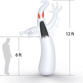 img 2 attached to 👻 Urvoix 12 FT Halloween Inflatables Ghost - Outdoor Christmas Decorations, Blow Up Ghost with LED Lights for Yard Garden Lawn Party Holiday Halloween Decor