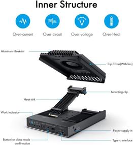 img 1 attached to 🔌 ineo Dual-Bay NVMe Docking Station, USB C to NVMe SSD Enclosure for M Key PCIe 2242 2260 2280 M.2 SSDs with Offline Clone Duplicator - SSD Not Included [2608]