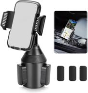 📱 universal adjustable car cup holder phone mount for iphone 11 pro/xs/max/x/xr/8/7/6 plus, samsung galaxy s10/s9/s8 note 9, nexus, sony, htc, huawei, lg, and more smartphones logo