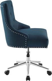 img 2 attached to Stylish and Comfortable Modway Regent Tufted Button Upholstered Fabric Swivel Office Chair in Azure with Nailhead Trim