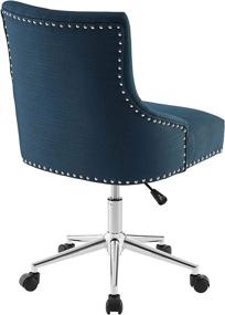 img 1 attached to Stylish and Comfortable Modway Regent Tufted Button Upholstered Fabric Swivel Office Chair in Azure with Nailhead Trim