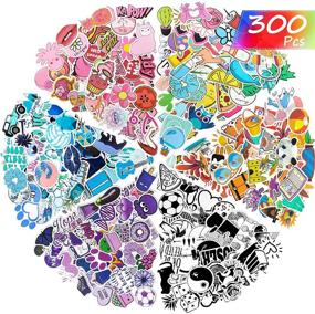 img 4 attached to 🔥 300-Piece Mixed Water Bottle Stickers | Colorful, Durable Vinyl Laptop Stickers | Aesthetic & Waterproof Trendy Decals for Water Bottles, Laptop Decoration – Mixed Styles