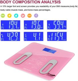 img 1 attached to 📊 Triomph Precision Digital Bathroom Body Fat Scale: Backlit LCD, Body Composition Analyzer, 8 Metrics including Weight, Fat, Water, BMI, Muscle, Bone Mass, Calorie. 400 lbs Capacity, Fat Loss Monitor - Pink