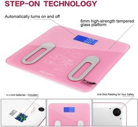 img 3 attached to 📊 Triomph Precision Digital Bathroom Body Fat Scale: Backlit LCD, Body Composition Analyzer, 8 Metrics including Weight, Fat, Water, BMI, Muscle, Bone Mass, Calorie. 400 lbs Capacity, Fat Loss Monitor - Pink