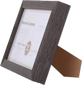 img 2 attached to 🖼️ Business License and Certificate Display Frame - Space Art Deco 5.5x8.5 - Dark Brown Textured Frame - Glass Front - Easel Stand - D-Ring Hangers - Desk/Table Top Display (Dark Brown)