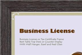 img 1 attached to 🖼️ Business License and Certificate Display Frame - Space Art Deco 5.5x8.5 - Dark Brown Textured Frame - Glass Front - Easel Stand - D-Ring Hangers - Desk/Table Top Display (Dark Brown)