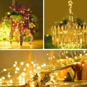 img 2 attached to Cooo 16 Pack LED Fairy Lights Battery Operated String Lights Waterproof Silver Wire, 7.2Ft 20 🌟 Mini LED Firefly Starry Fairy String Lights Rice Light for Wedding Bedroom Party Decorations - Warm White