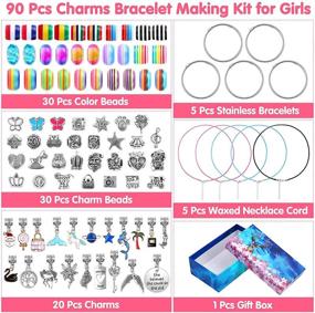 img 2 attached to 🎁 Thrilez 90-Piece DIY Charm Bracelet Making Kit for Girls – Perfect Gift for Ages 7-12, Includes Jewelry Beads and Bracelet Charms – Ideal for Girls, Kids, Teens, and Adults