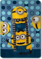 despicable minions yellow blue blanket logo