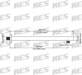 img 2 attached to KES 16-Inch Shower Head Extension Extender - Rainfall 🚿 Shower Arm Flange, Stainless Steel in Matt Black Finish (PSAN4-BK)